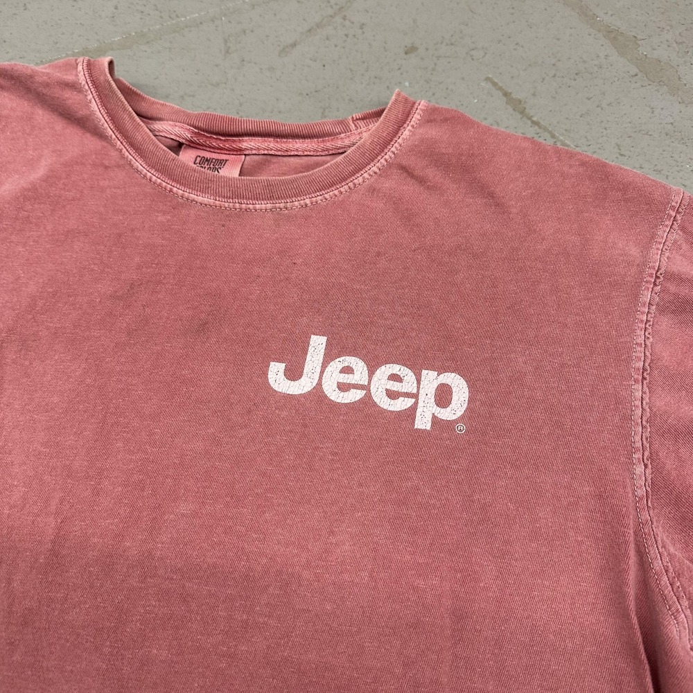Comfort Colors Jeep Shirt Mens Large Red Catch A Wave Graphic Tee Surfing Beach - Picture 2 of 8